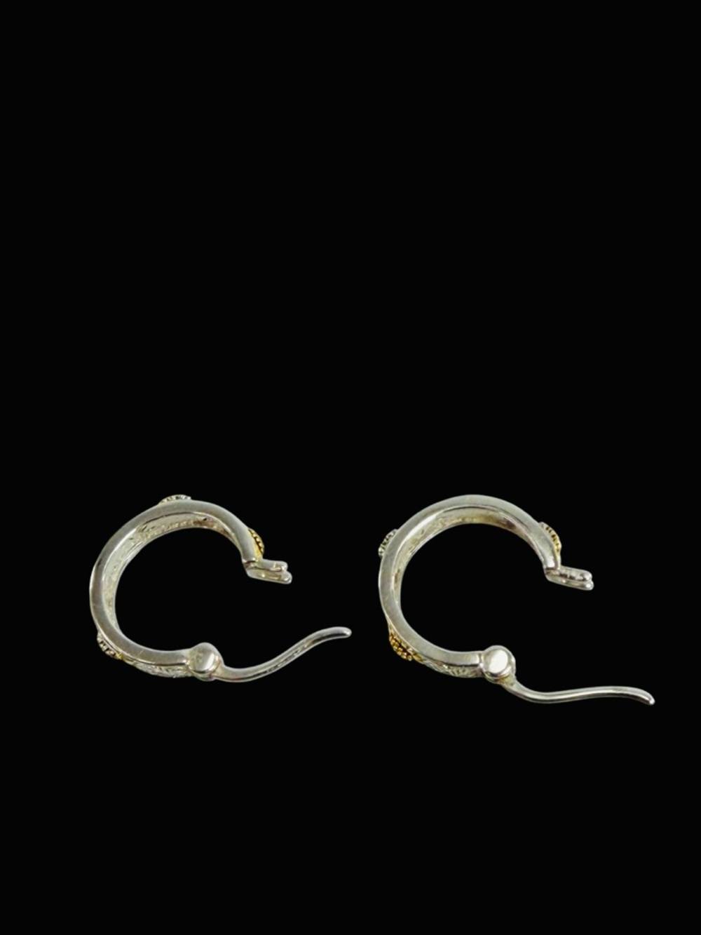 Poplyke Sterling Silver 925 Sunflower Hoop Earrings Floral Hinge Back Snap Close - Picture 7 of 10